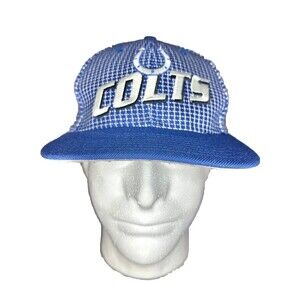 Vintage 90's Indianapolis Colts Logo Athletic Grid Adjustable Hat NWOT